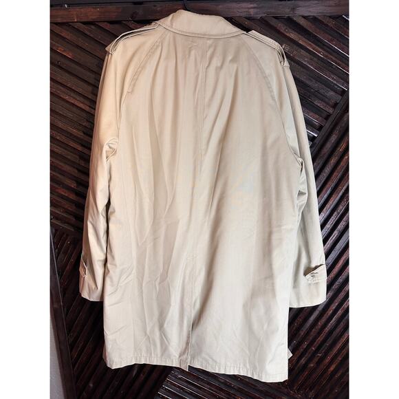 London Fog Trench Coat 44 Long Double Breasted Liner Heavy Warm Lined Vintage - Picture 7 of 7